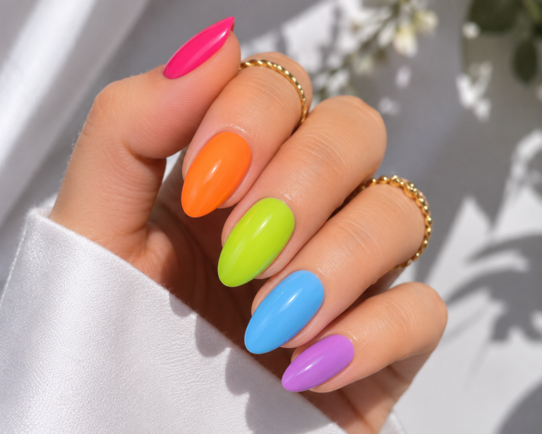 15+ Best Bright Multicolor Almond Nail Designs That Are Bold and Beautiful
