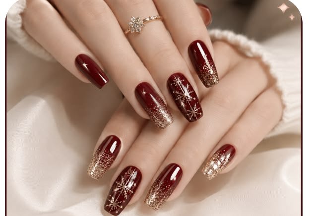 15+ Best Burgundy and Gold Nail Designs That Look Rich and Luxurious