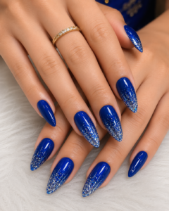 15+ Best Royal Blue Nails with Glitter 2026 That Sparkle Like the Night Sky