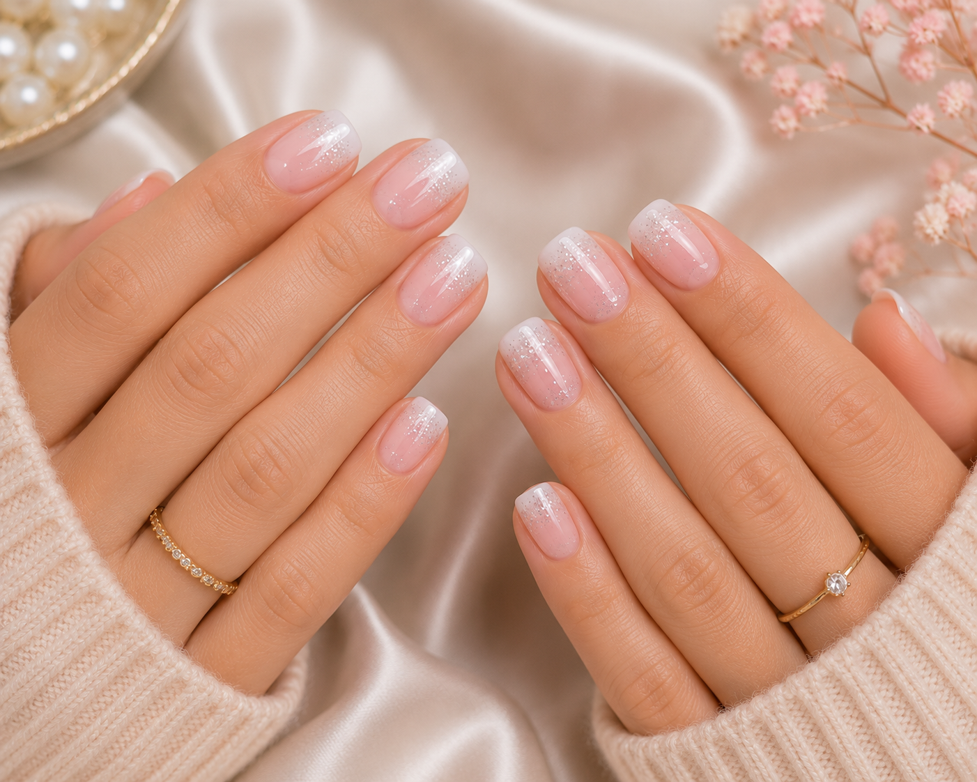 15+ Best Short French Ombre Nails with Glitter You’ll Want to Try This Year
