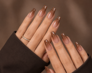 15+ Best Brown Ombre Nails with Glitter 2026 That Are Warm, Rich, and Glamorous